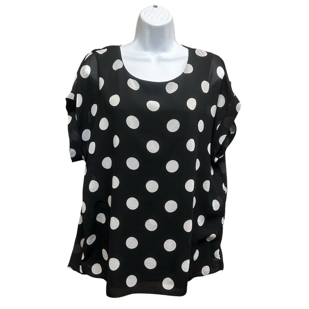 Laura Bold Polka Dot Layered Blouse Size L
